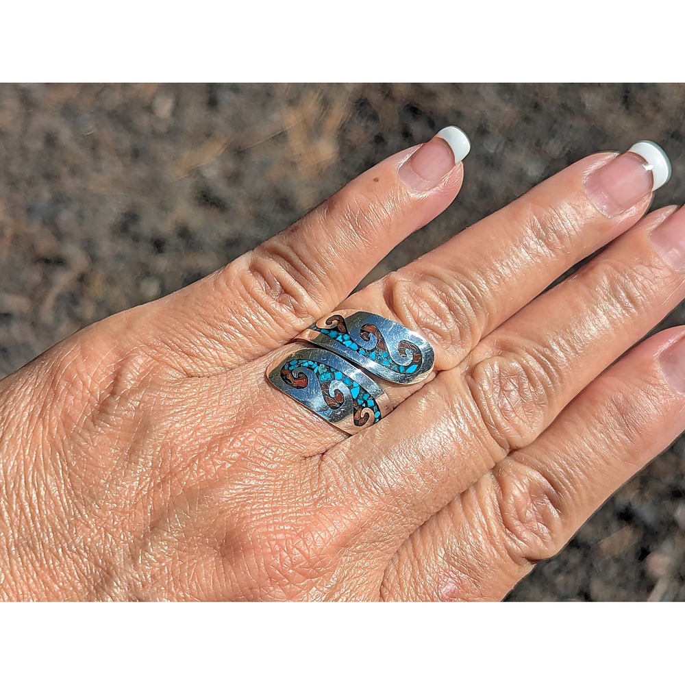 Navajo Jewelry Women's Ring Handmade Native American Coil Signed sz 7**